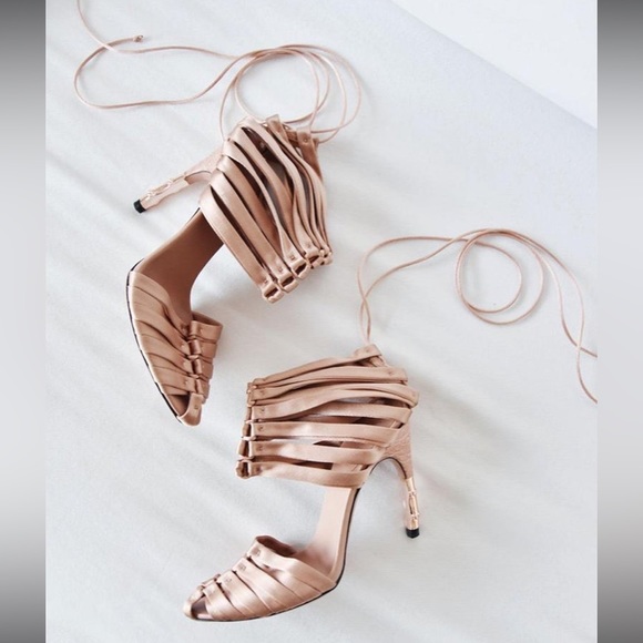 Tom Ford for Gucci satin strappy bamboo heels sz. 37.5C - Picture 1 of 16